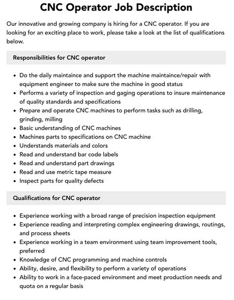 cnc machine operator duties &|cnc operator responsibilities pdf.